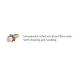 Compressed rolled mattress in cardboard box for convenient shipping and handling