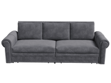 King Sleeper Sofa Bed 94", 3-in-1 Convertible in Velvet with Nailhead Trim
