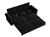 King Sleeper Sofa Bed 94", 3-in-1 Convertible in Velvet with Nailhead Trim
