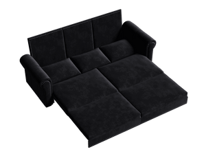 King Sleeper Sofa Bed 94", 3-in-1 Convertible in Velvet with Nailhead Trim