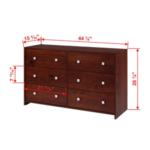 Donco Double Twin Loft 6 Drawer Dresser 7600-CCP - Bedroom Depot USA