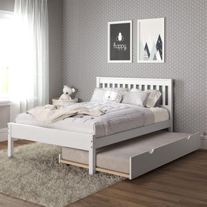 Donco Full Contempo Bed With Twin Trundle Bed White Finish 500-FW_503-W - Bedroom Depot USA