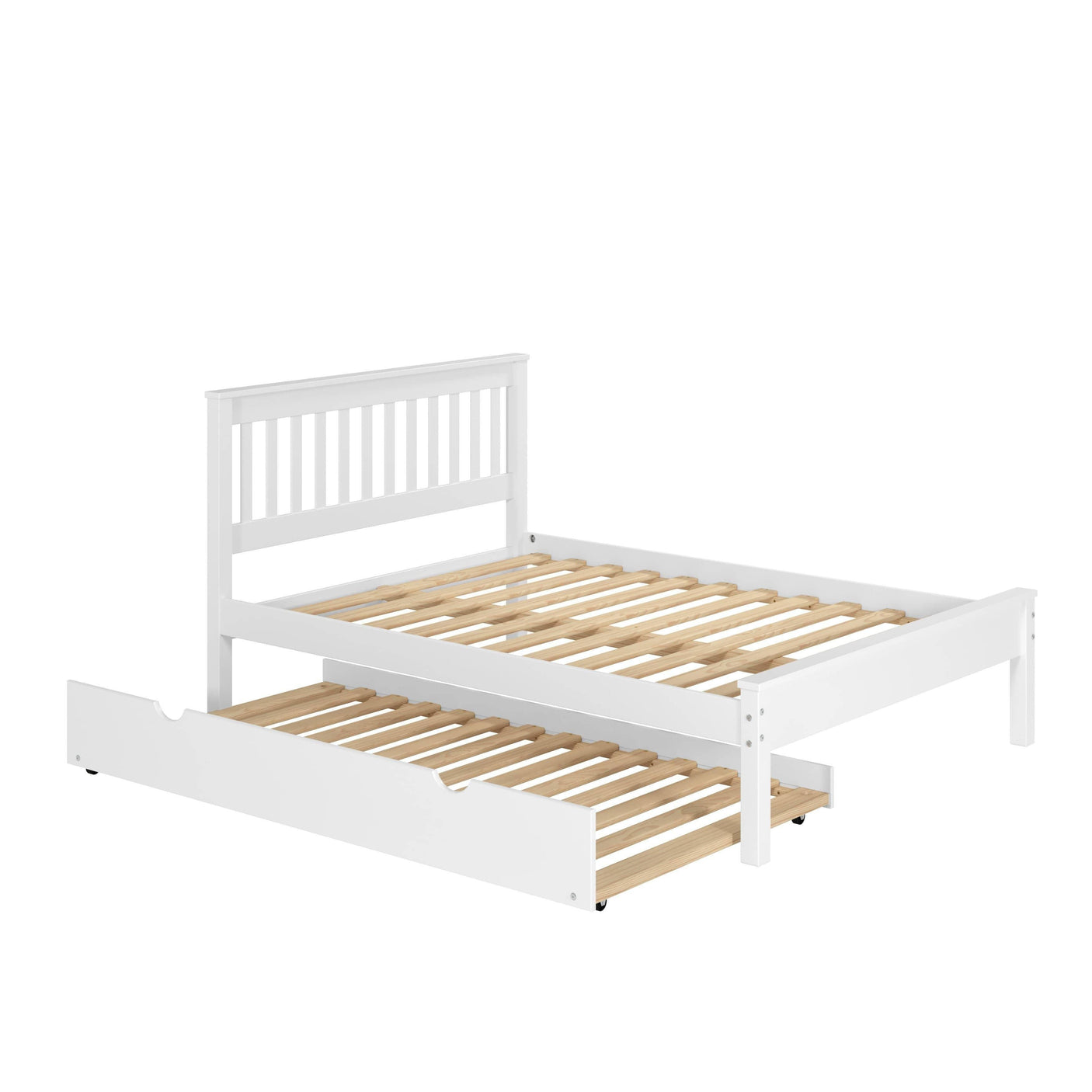 Donco Full Contempo Bed With Twin Trundle Bed White Finish 500-FW_503-W - Bedroom Depot USA