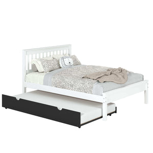 Donco  Full Contempo Bed In White W/ Twin Trundle Bed In Black 500-FW_503-BK - Bedroom Depot USA