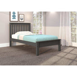 Donco Contempo dark gray twin bed in modern bedroom with large windows and wall art