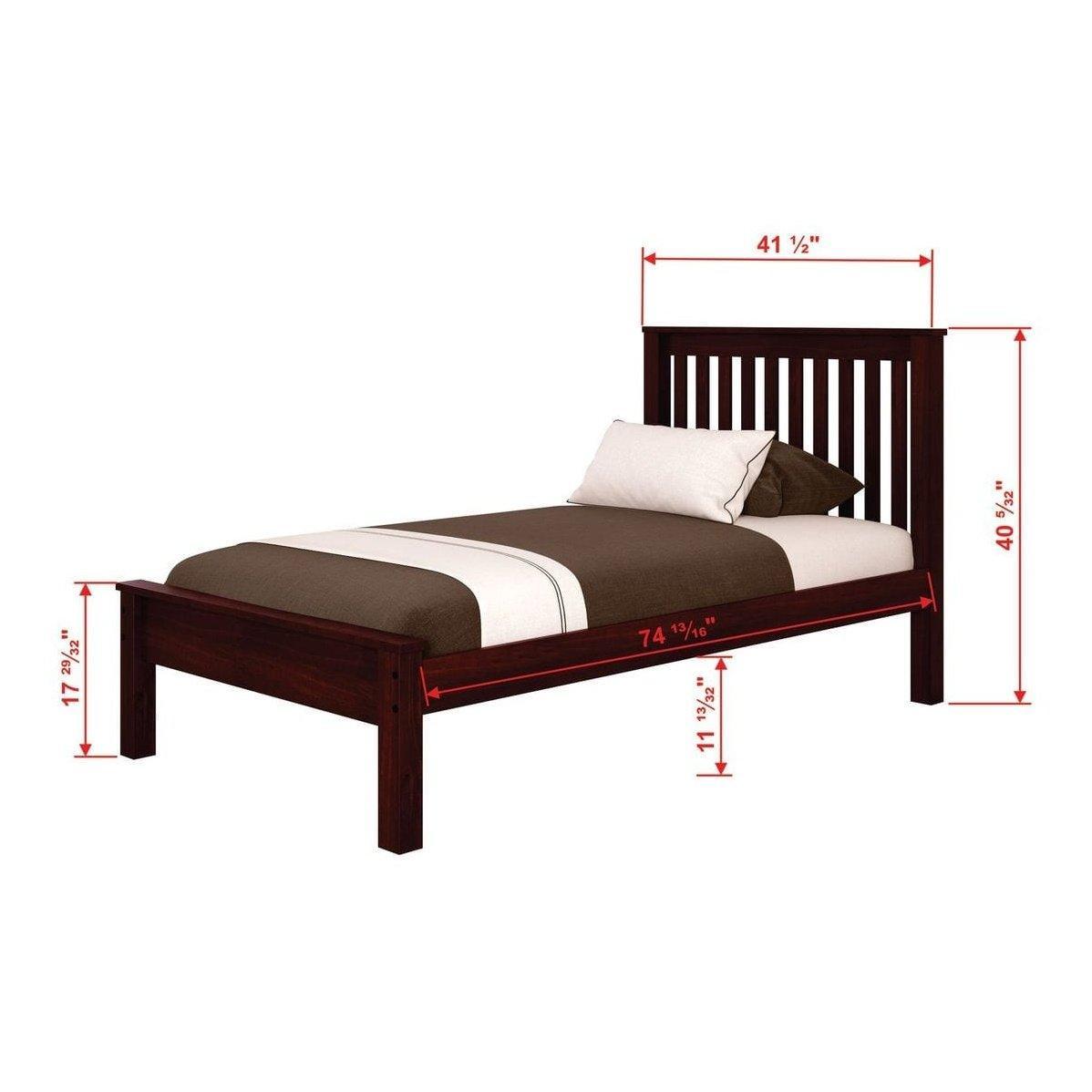 Donco Twin Contempo Bed Dual Under Bed Drawers Dark Cappuccino Finish 500-TCP_505-CP - Bedroom Depot USA