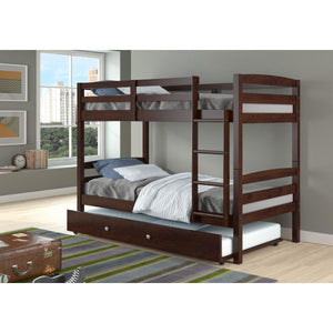 Donco Twin/Twin Bunk Bed Cappuccino 4100-CP - Bedroom Depot USA