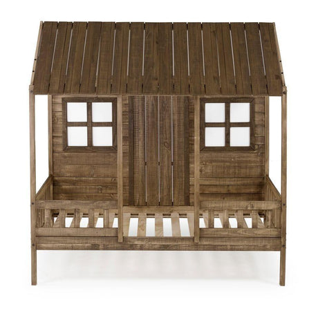 Donco Twin Front Porch Low Loft Rustic Driftwood 1899-TRD - Bedroom Depot USA