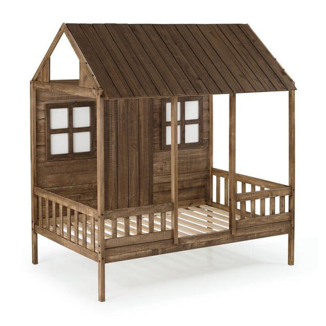 Donco Twin Front Porch Low Loft Rustic Driftwood 1899-TRD - Bedroom Depot USA