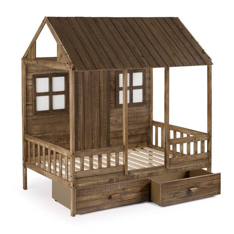 Donco Twin Front Porch Low Loft In Rustic Driftwood Finish W/Dual Underbed Drawers 1899-TRD_1897-RD - Bedroom Depot USA