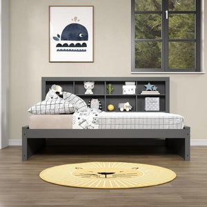 Donco Full Bookcase Day Bed In Dark Grey 1733-FDG - Bedroom Depot USA