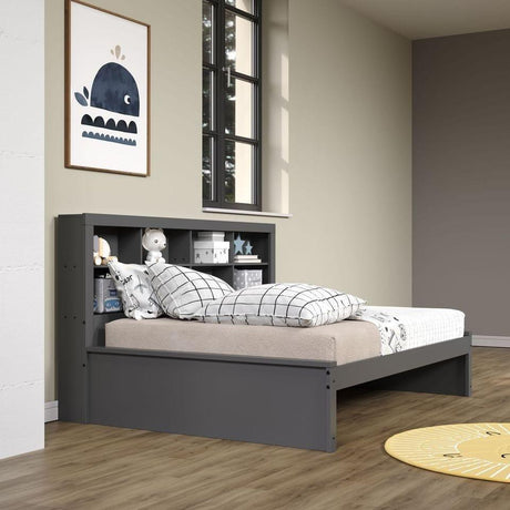 Donco Full Bookcase Day Bed In Dark Grey 1733-FDG - Bedroom Depot USA