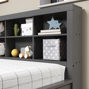 Donco Full Bookcase Day Bed In Dark Grey 1733-FDG - Bedroom Depot USA