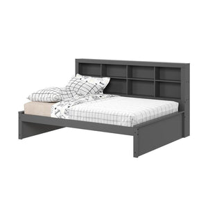 Donco Full Bookcase Day Bed In Dark Grey 1733-FDG - Bedroom Depot USA