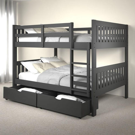 Donco Full/Full Mission Bunk Bed With Dual Underbed Drawers - Bedroom Depot USA
