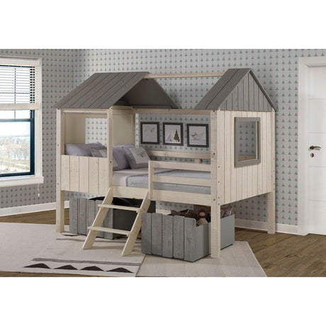 Donco Full House Low Loft Rustic Sand/Rustic Grey 2188-FLRSRG - Bedroom Depot USA