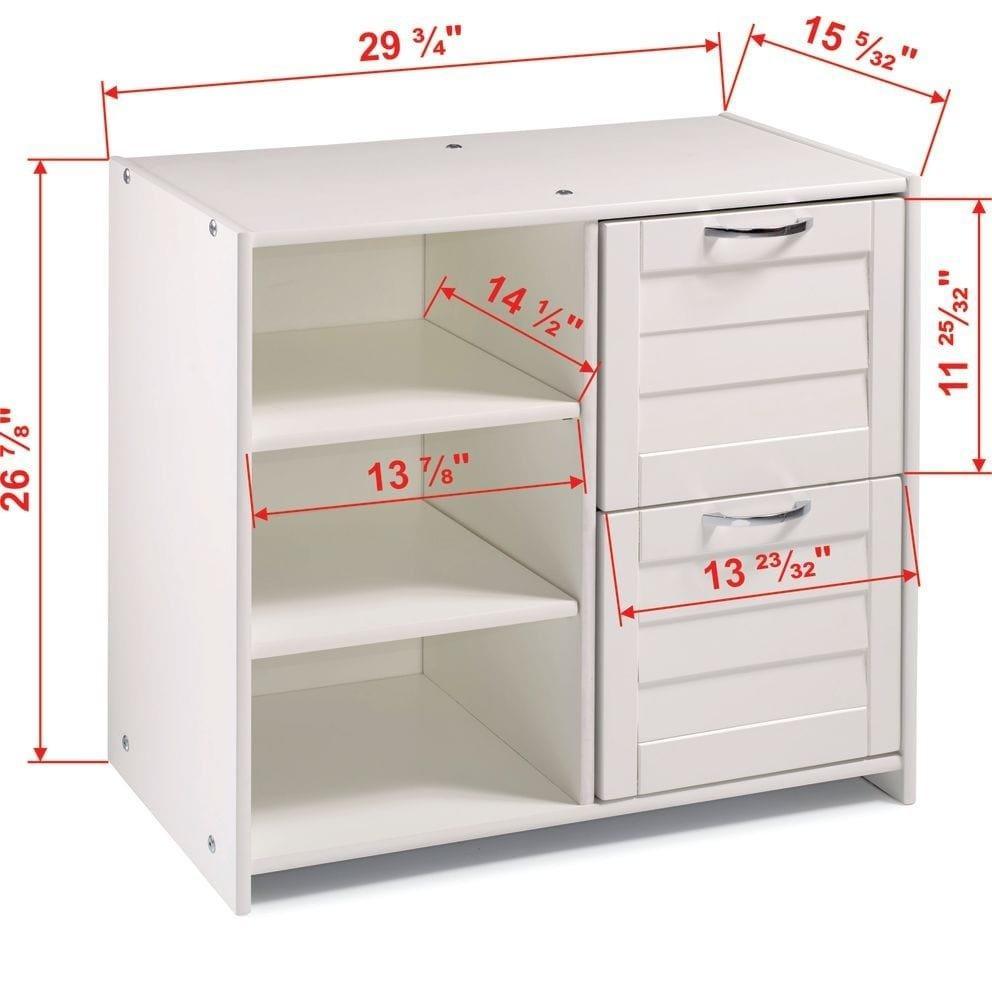 Donco Louver Low Loft 2 Dr Chest W/Shelves - Bedroom Depot USA