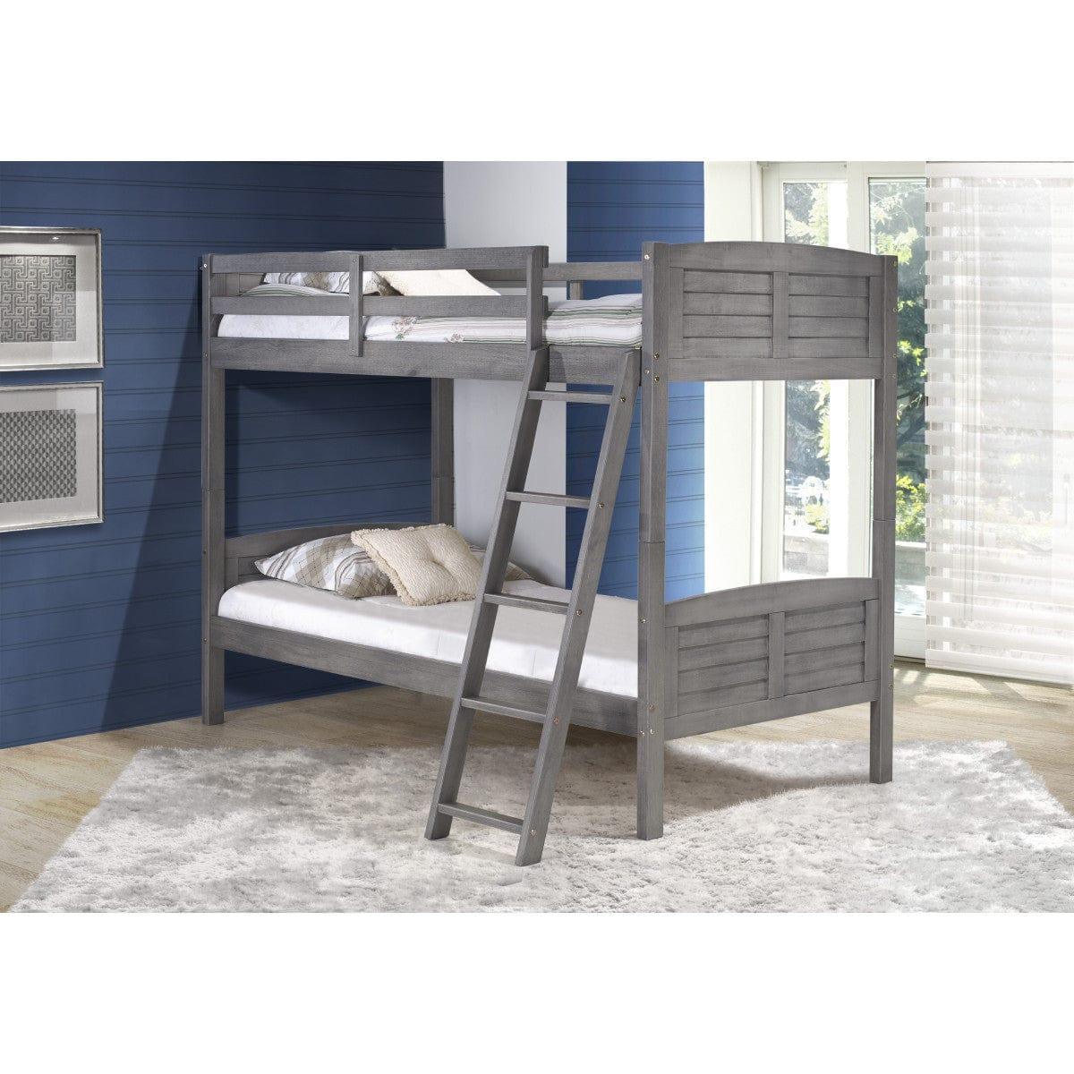 Donco Twin/Twin Louver Bunkbed Antique Grey 2010-TTAG - Bedroom Depot USA