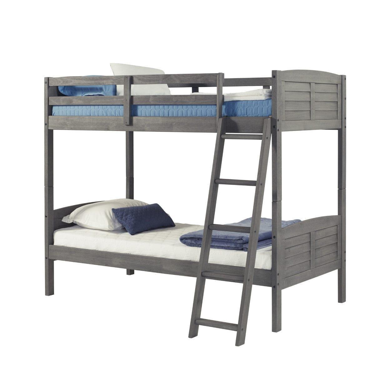Donco Twin/Twin Louver Bunkbed Antique Grey 2010-TTAG - Bedroom Depot USA