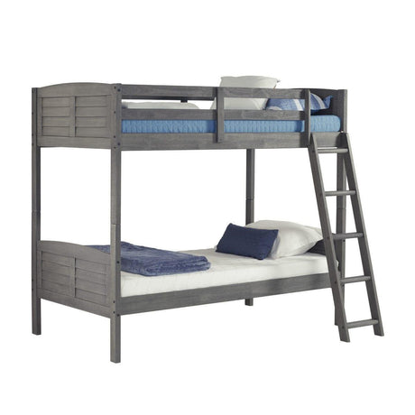 Donco Twin/Twin Louver Bunkbed Antique Grey 2010-TTAG - Bedroom Depot USA