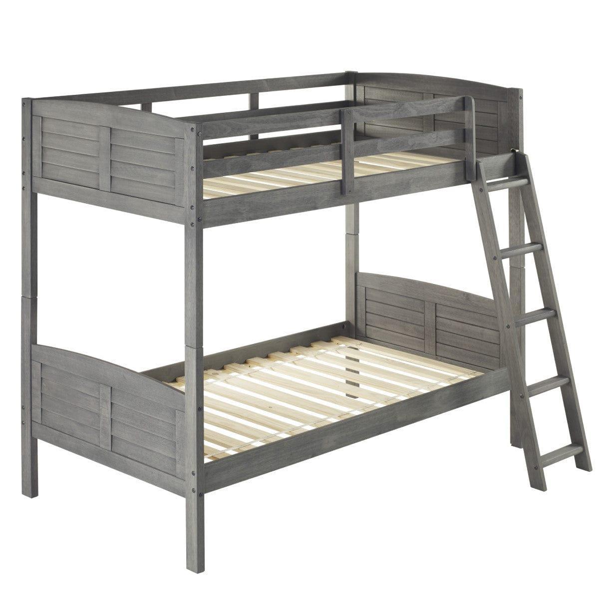 Donco Twin/Twin Louver Bunkbed Antique Grey 2010-TTAG - Bedroom Depot USA