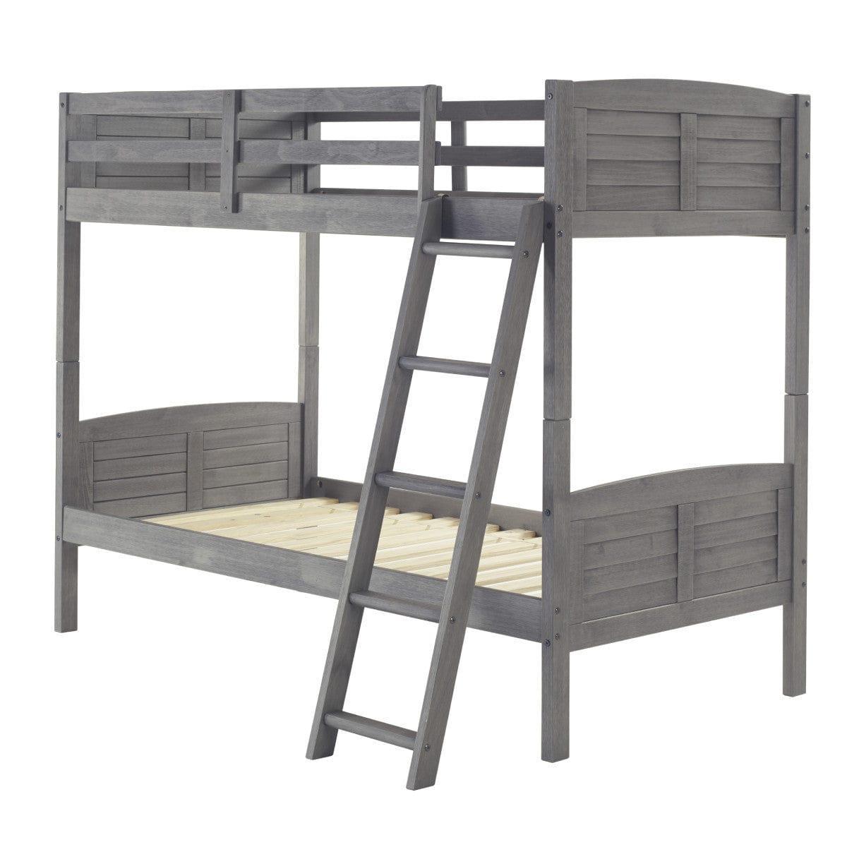 Donco Twin/Twin Louver Bunkbed Antique Grey 2010-TTAG - Bedroom Depot USA