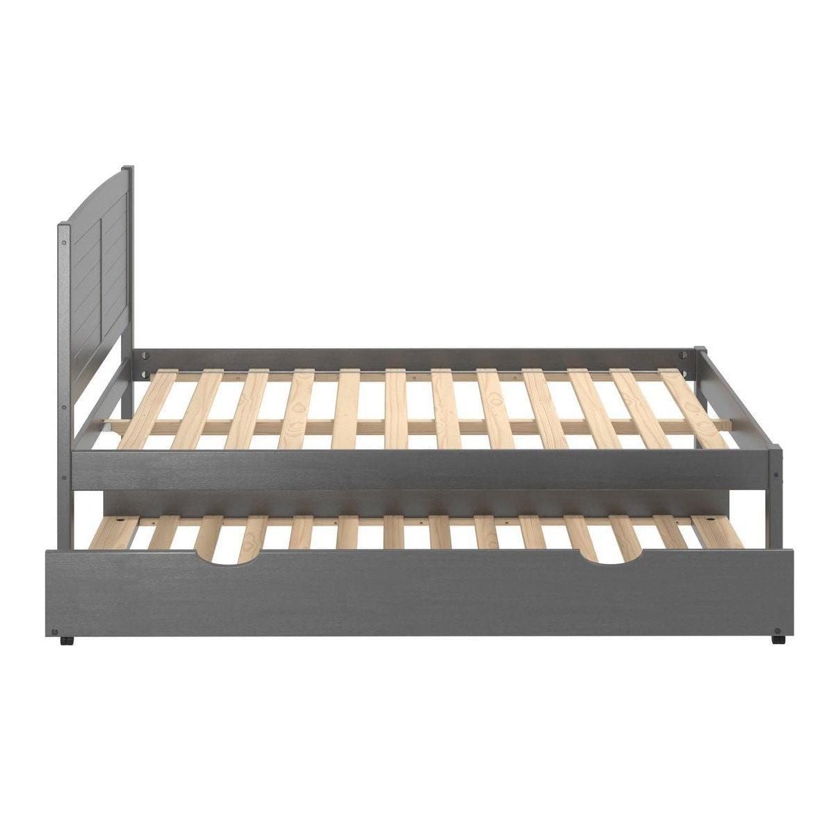 Donco  Full Louver Bed With Trundle Bed Antique Grey 212-FAG_503-AG - Bedroom Depot USA