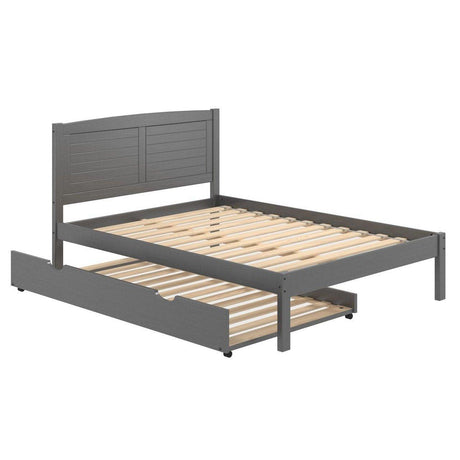 Donco  Full Louver Bed With Trundle Bed Antique Grey 212-FAG_503-AG - Bedroom Depot USA