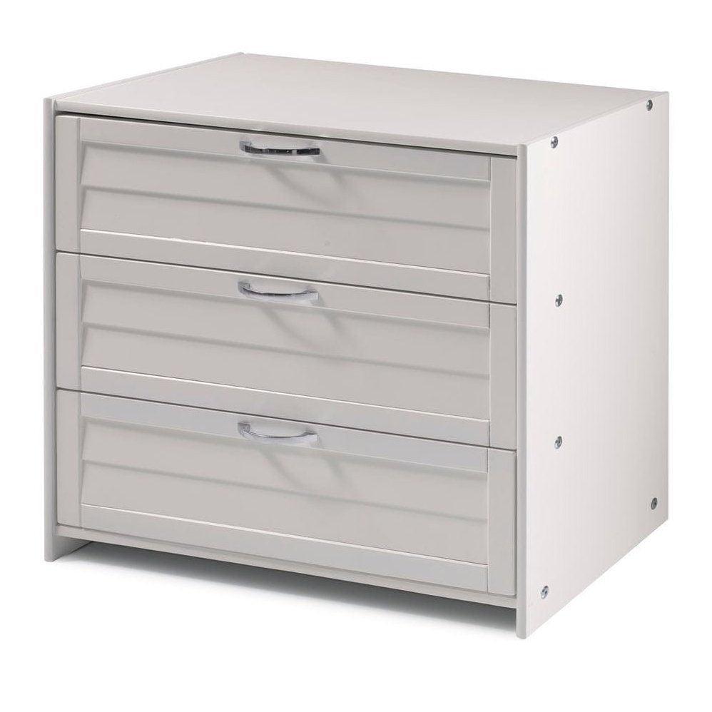 Donco  Louver Low Loft 3 Dr Chest - Bedroom Depot USA