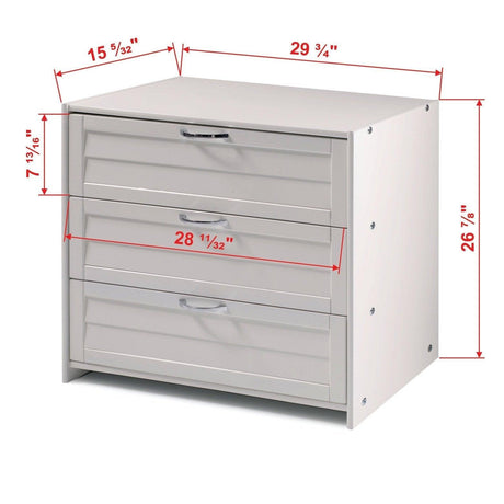 Donco  Louver Low Loft 3 Dr Chest - Bedroom Depot USA