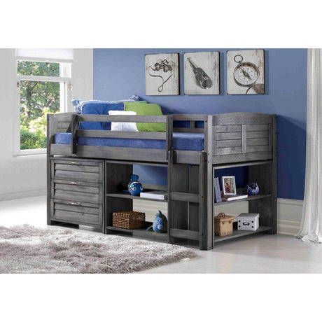 Donco  Louver Low Loft Antique Grey 790-TAG-B - Bedroom Depot USA