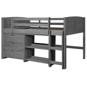 Donco  Louver Low Loft Antique Grey 790-TAG-C - Bedroom Depot USA