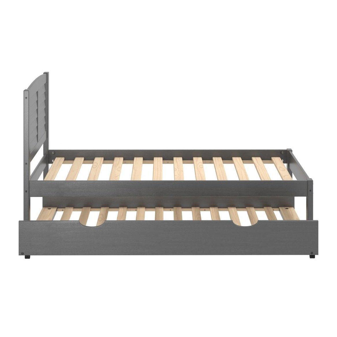 Donco Twin Louver Bed With Trundle Bed Antique Grey 212-TAG_503-AG - Bedroom Depot USA