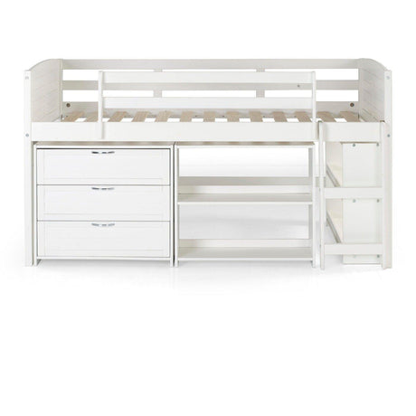 Donco  Twin Louver Low Loft Group B - White 790-TW-B - Bedroom Depot USA