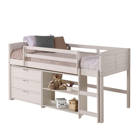 Donco  Twin Louver Low Loft Group C - White 790-TW-C - Bedroom Depot USA