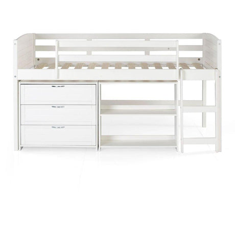 Donco  Twin Louver Low Loft Group C - White 790-TW-C - Bedroom Depot USA