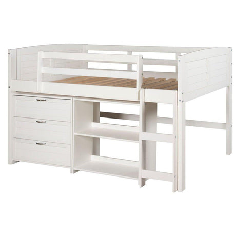 Donco  Twin Louver Low Loft Group C - White 790-TW-C - Bedroom Depot USA