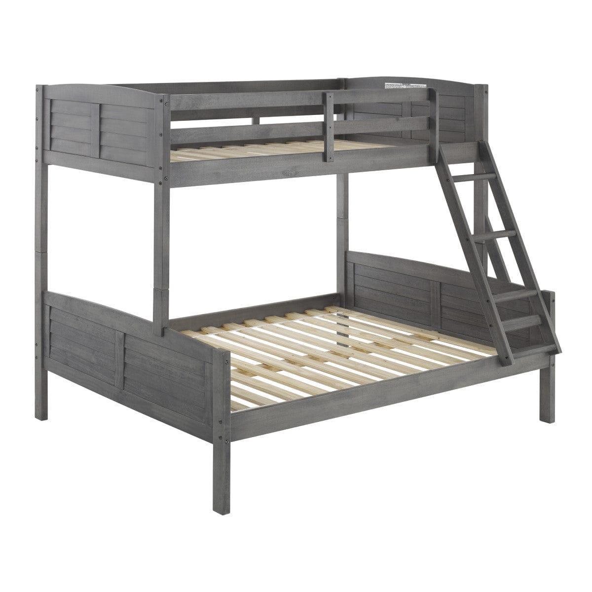 Donco Twin/Full Louver Bunkbed Antique Grey 2012-TFAG - Bedroom Depot USA