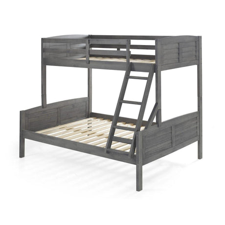 Donco Twin/Full Louver Bunkbed Antique Grey 2012-TFAG - Bedroom Depot USA