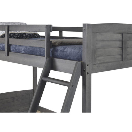 Donco Twin/Full Louver Bunkbed Antique Grey 2012-TFAG - Bedroom Depot USA