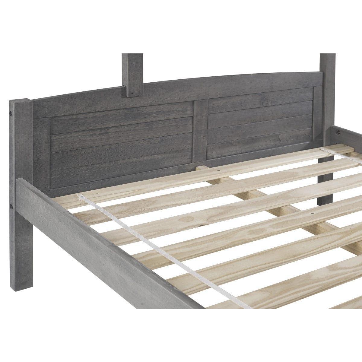 Donco Twin/Full Louver Bunk Bed With Twin Trundle Bed In Antique Grey Finish 2012-TFAG_503-AG - Bedroom Depot USA