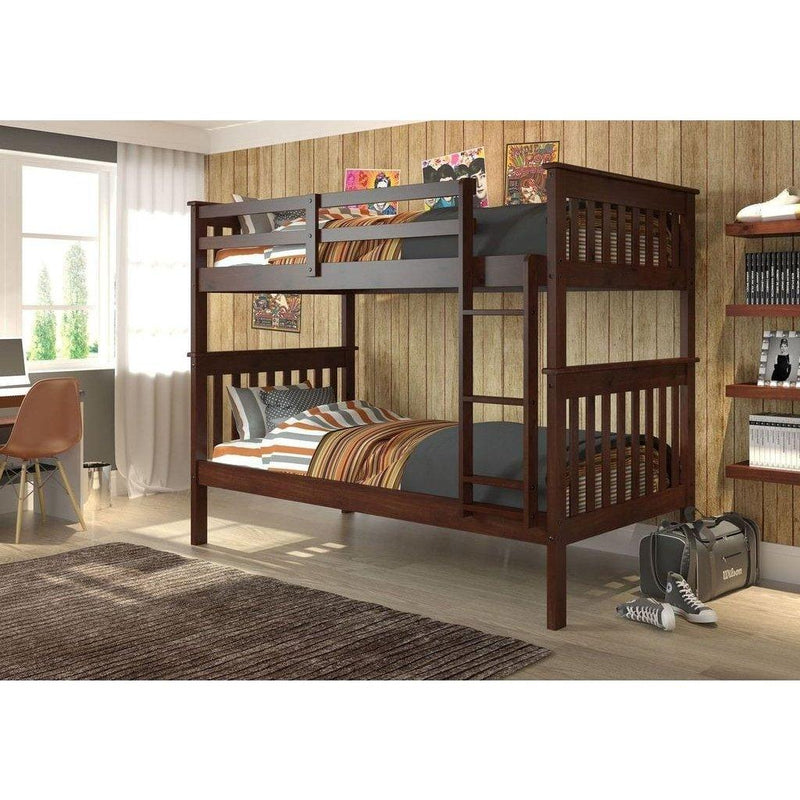 Donco  Mission Bunkbed Cappuccino 120-3-TTCP - Bedroom Depot USA