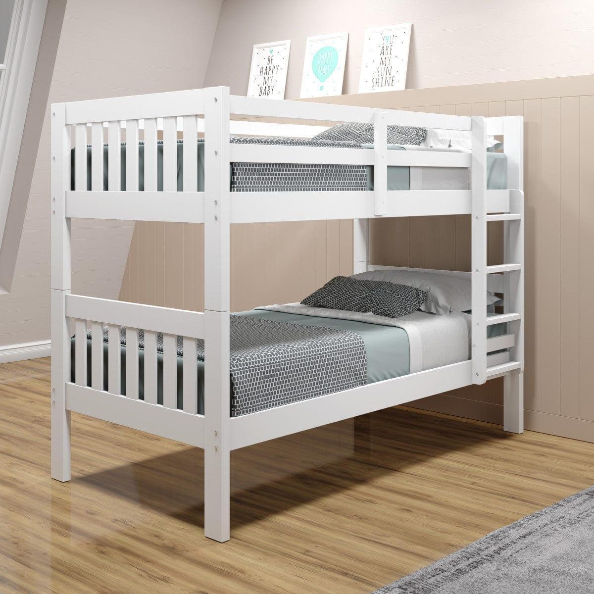 Donco  Twin/Twin Mission Bunk Bed White 1010-3TTW - Bedroom Depot USA