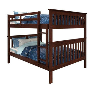 Donco  Mission Bunkbed Full/Full Cappuccino 123-3-FFCP - Bedroom Depot USA