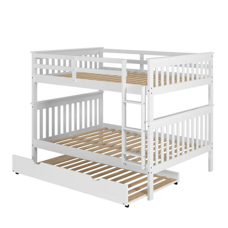 Donco Full/Full Mission Bunk Bed With Trundle Bed - Bedroom Depot USA