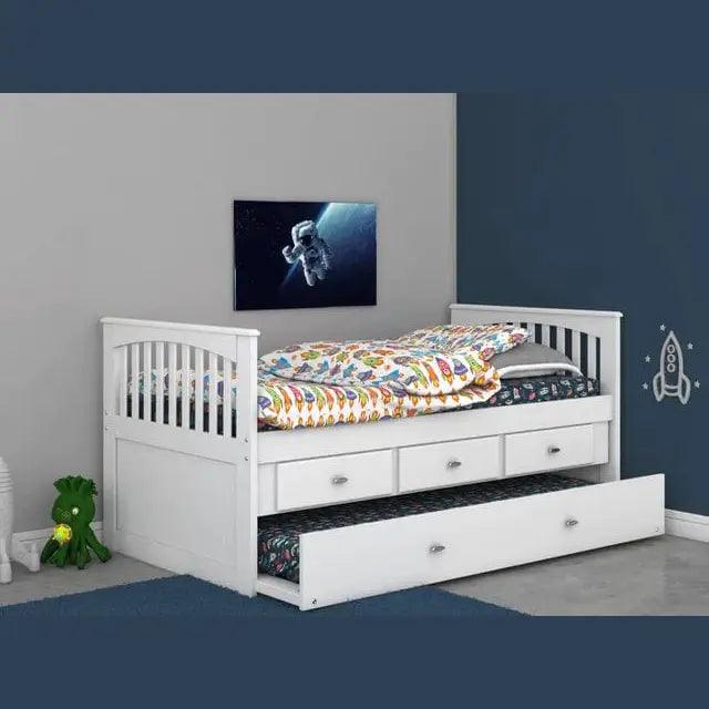 Donco Twin Mission Rake Bed White 0235-TW - Bedroom Depot USA