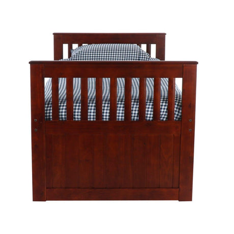 Donco  Twin Mission Rake Bed With 6 Drawer Under Bed Storage In Merlot Finish 2835-TM_2893-M - Bedroom Depot USA