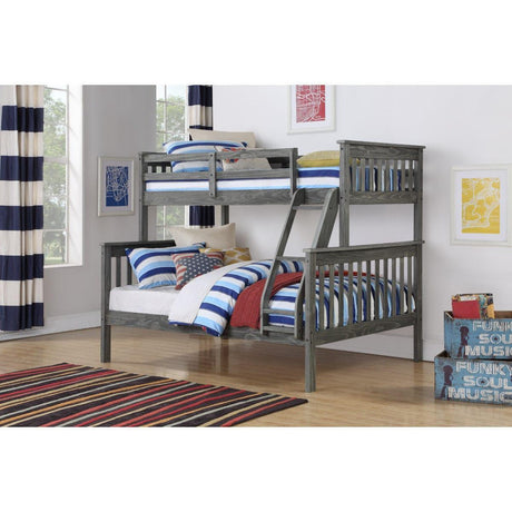Donco Twin/Full Mission Bunkbed Brushed Grey 122-3-TFBG - Bedroom Depot USA