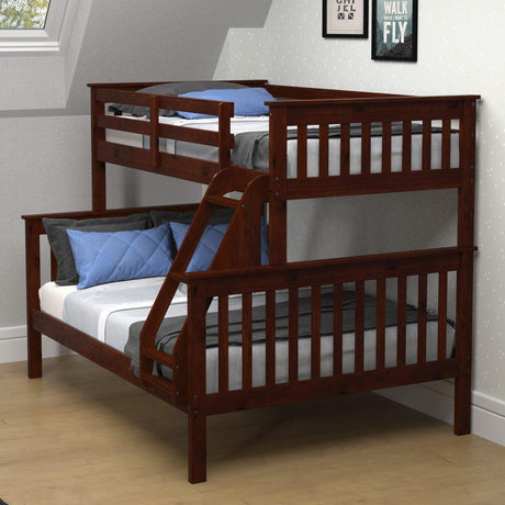 Donco  Twin/Full Mission Bunkbed Cappuccino 122-3-TFCP - Bedroom Depot USA