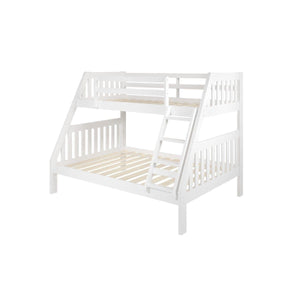 Donco  Twin/Full Mission Bunk Bed White 1018-3TFW - Bedroom Depot USA